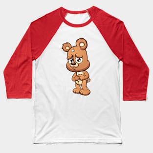 Shy Teddy Bear Baseball T-Shirt